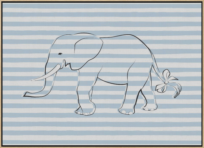 Stripe Elephant - Stretched Canvas, Poster or Fine Art Print I Heart Wall Art