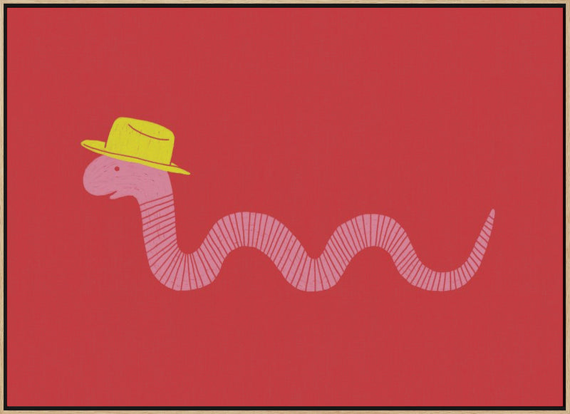 Wiggly Western Worm - Stretched Canvas, Poster or Fine Art Print I Heart Wall Art