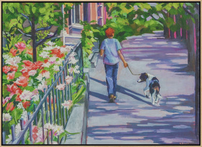 Dog Walker - Stretched Canvas, Poster or Fine Art Print I Heart Wall Art