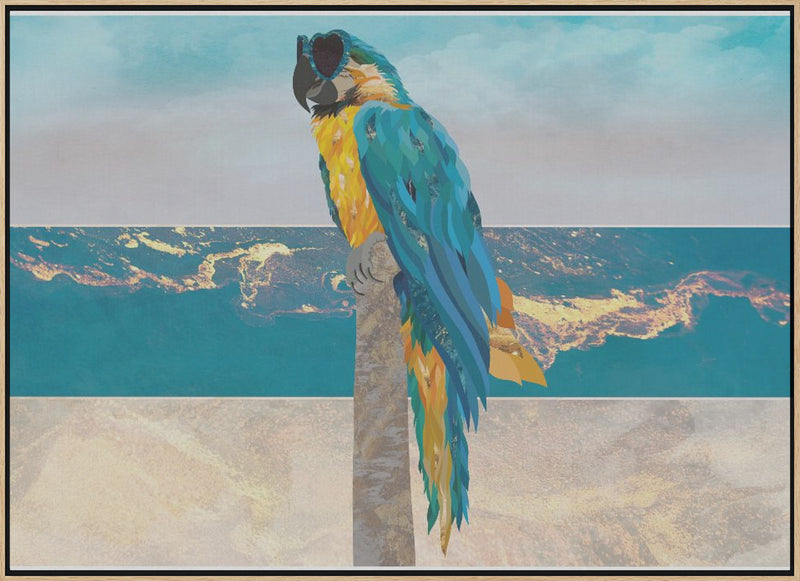 Macaw Seaside Landscape - Stretched Canvas, Poster or Fine Art Print I Heart Wall Art