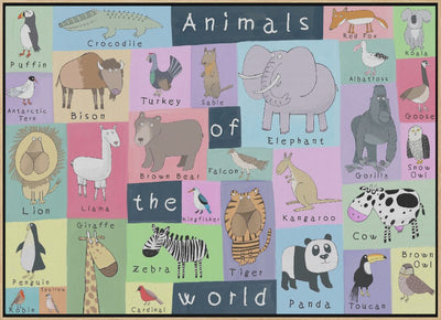 Animals of the World Illustration by Artist Carla Daly - Stretched Canvas, Poster or Fine Art Print I Heart Wall Art