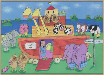 The Animals Enter Two by Two into Noah&#039;s Ark - Stretched Canvas, Poster or Fine Art Print I Heart Wall Art