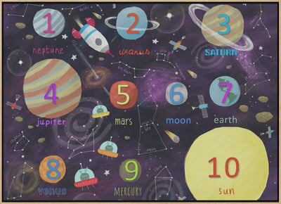 Learn to Count with Carla Daly&#039;s Space Counting Art - Stretched Canvas, Poster or Fine Art Print I Heart Wall Art