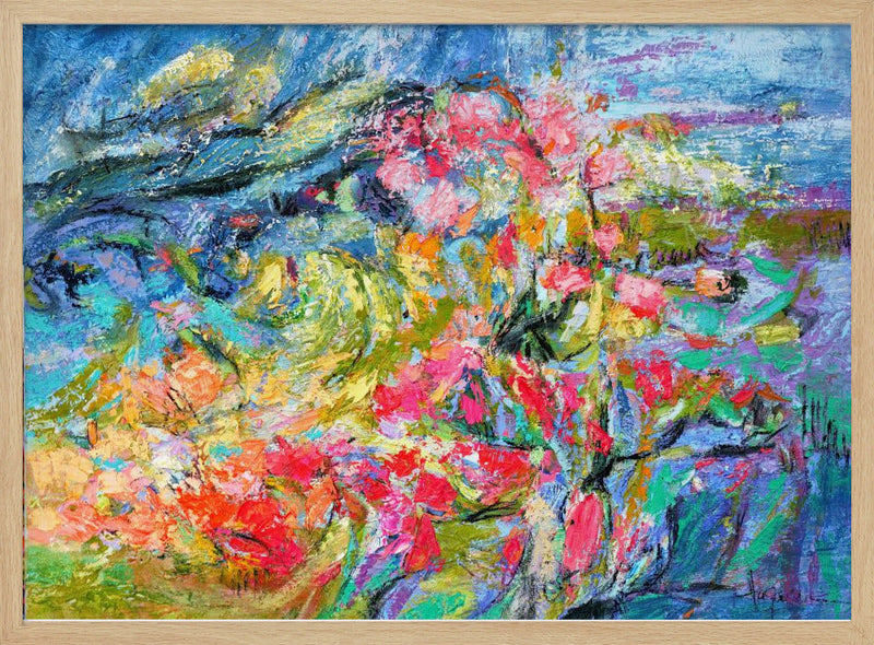 Expressionist Colorful Abstract - Stretched Canvas, Poster or Fine Art Print I Heart Wall Art