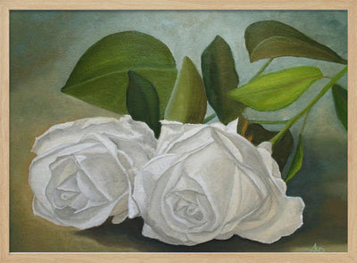 White Roses - Stretched Canvas, Poster or Fine Art Print I Heart Wall Art