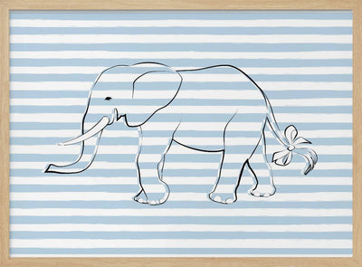 Stripe Elephant - Stretched Canvas, Poster or Fine Art Print I Heart Wall Art