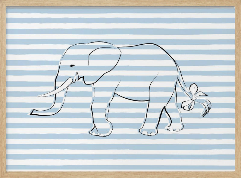 Stripe Elephant - Stretched Canvas, Poster or Fine Art Print I Heart Wall Art