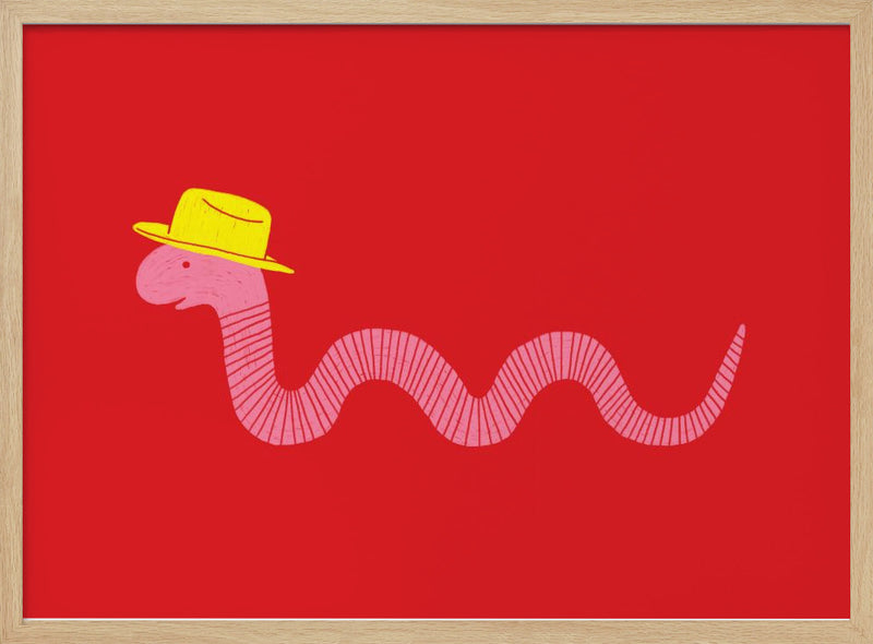 Wiggly Western Worm - Stretched Canvas, Poster or Fine Art Print I Heart Wall Art