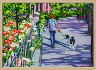 Dog Walker - Stretched Canvas, Poster or Fine Art Print I Heart Wall Art