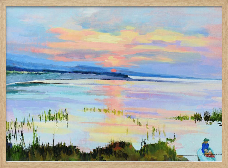 Sunset On the Bay - Stretched Canvas, Poster or Fine Art Print I Heart Wall Art