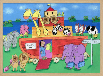 The Animals Enter Two by Two into Noah&#039;s Ark - Stretched Canvas, Poster or Fine Art Print I Heart Wall Art