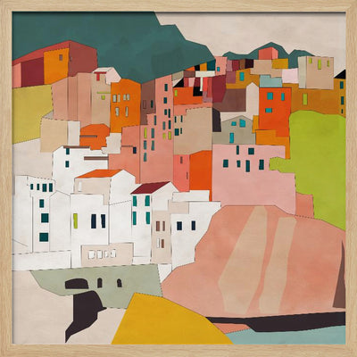 Cinque Terre - Square Stretched Canvas, Poster or Fine Art Print I Heart Wall Art