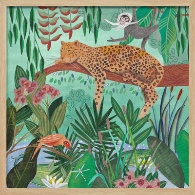 Leopard in the jungle - Square Stretched Canvas, Poster or Fine Art Print I Heart Wall Art