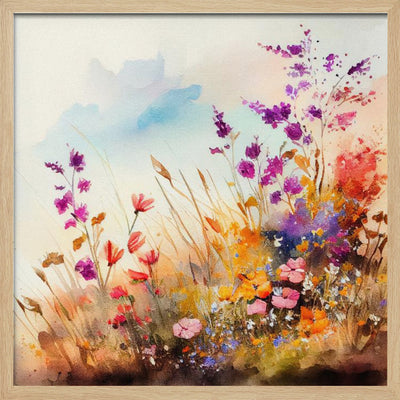 Idyllic Meadow (1) - Square Stretched Canvas, Poster or Fine Art Print I Heart Wall Art