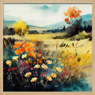 Idyllic Meadow (3) - Square Stretched Canvas, Poster or Fine Art Print I Heart Wall Art