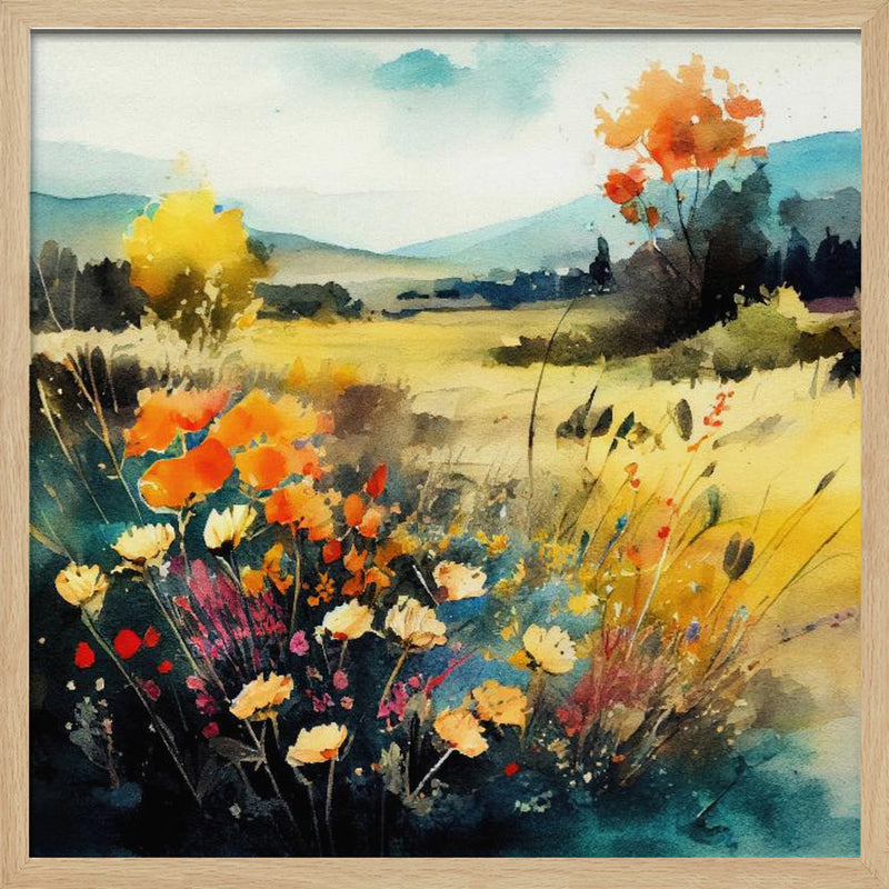 Idyllic Meadow (3) - Square Stretched Canvas, Poster or Fine Art Print I Heart Wall Art