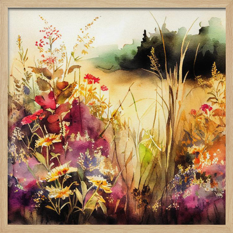 Idyllic Meadow (7) - Square Stretched Canvas, Poster or Fine Art Print I Heart Wall Art