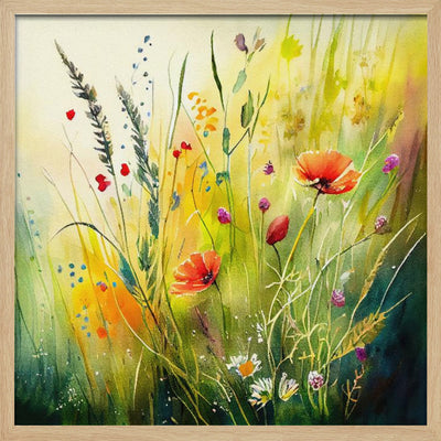 Idyllic Meadow (8) - Square Stretched Canvas, Poster or Fine Art Print I Heart Wall Art