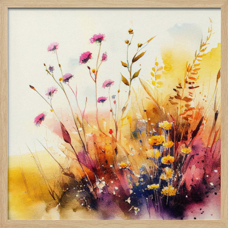 Meadow Nature Art (5) - Square Stretched Canvas, Poster or Fine Art Print I Heart Wall Art