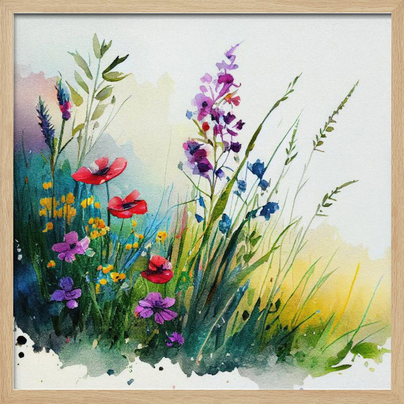 Meadow Nature Art (8) - Square Stretched Canvas, Poster or Fine Art Print I Heart Wall Art