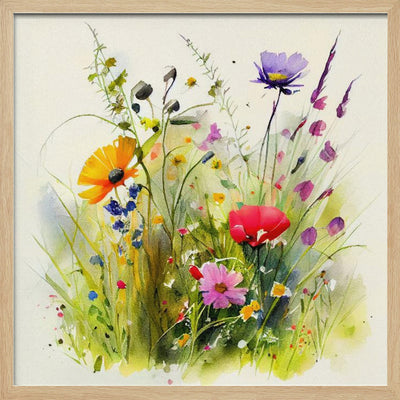 Meadow Nature Art (10) - Square Stretched Canvas, Poster or Fine Art Print I Heart Wall Art