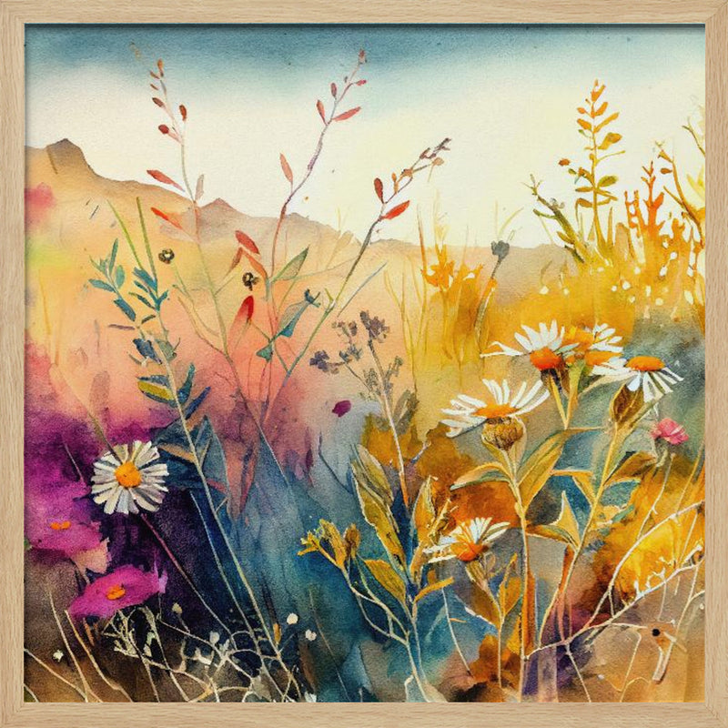 Meadow Nature Art (11) - Square Stretched Canvas, Poster or Fine Art Print I Heart Wall Art