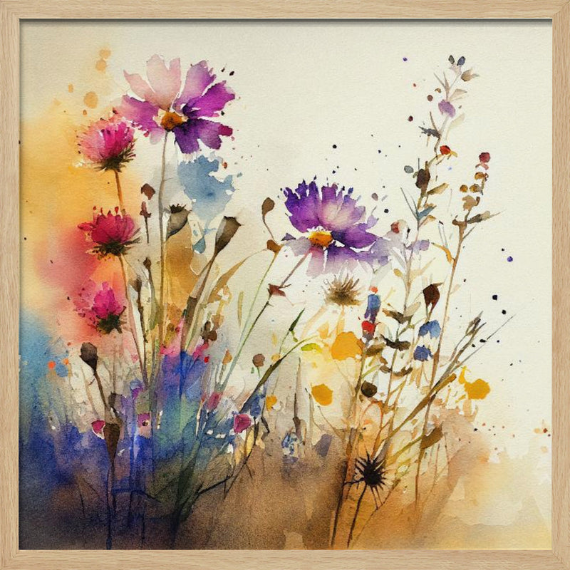 Meadow Nature Art (13) - Square Stretched Canvas, Poster or Fine Art Print I Heart Wall Art