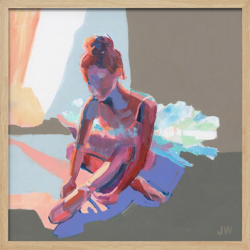 Ballerina Sitting - Square Stretched Canvas, Poster or Fine Art Print I Heart Wall Art