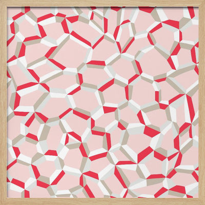 City life connections pearl pink pattern - Square Stretched Canvas, Poster or Fine Art Print I Heart Wall Art