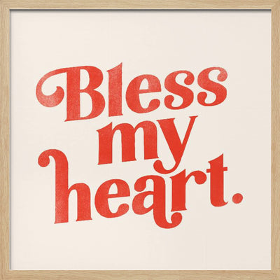 Blessmyheart W Background - Square Stretched Canvas, Poster or Fine Art Print I Heart Wall Art