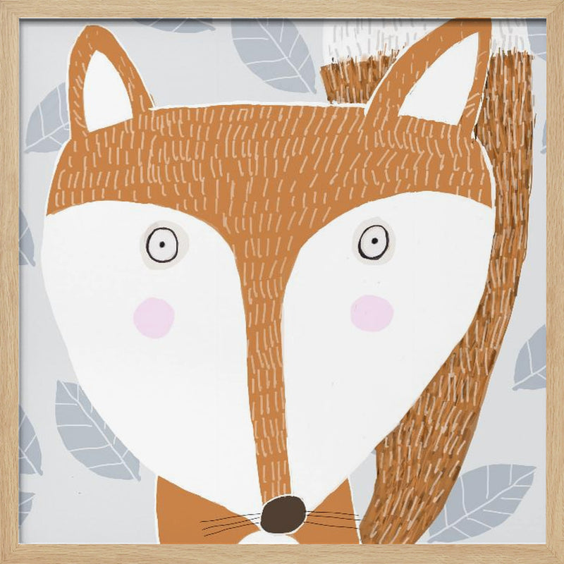 X Fox Final - Square Stretched Canvas, Poster or Fine Art Print I Heart Wall Art