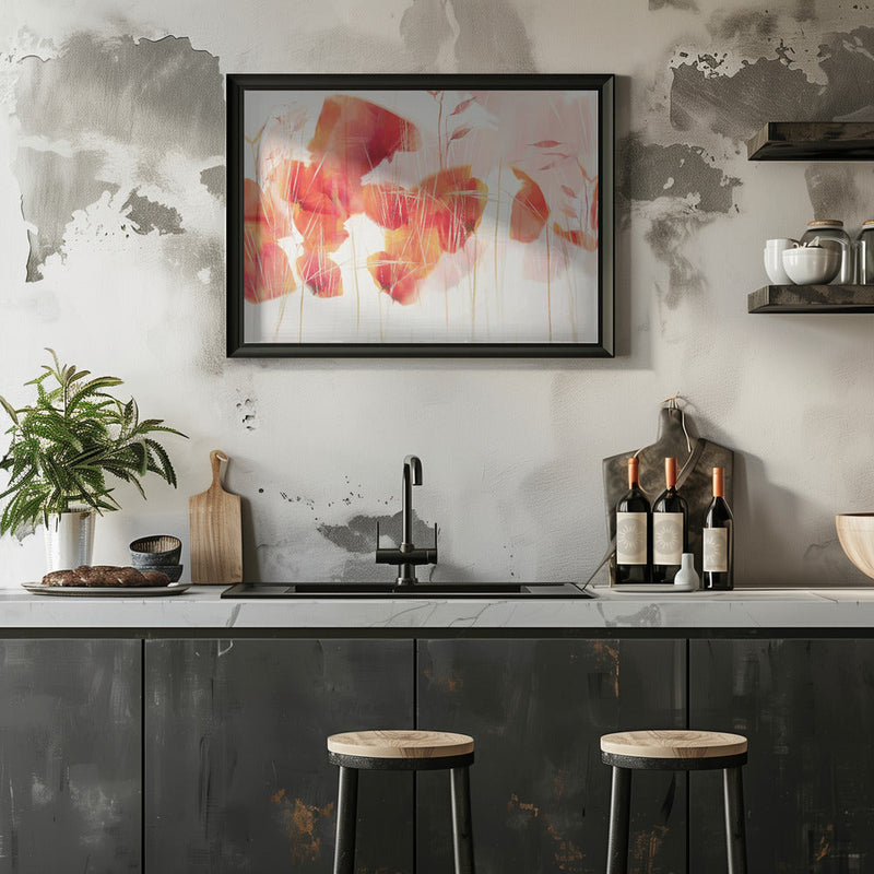 Modern poppies - Stretched Canvas, Poster or Fine Art Print I Heart Wall Art