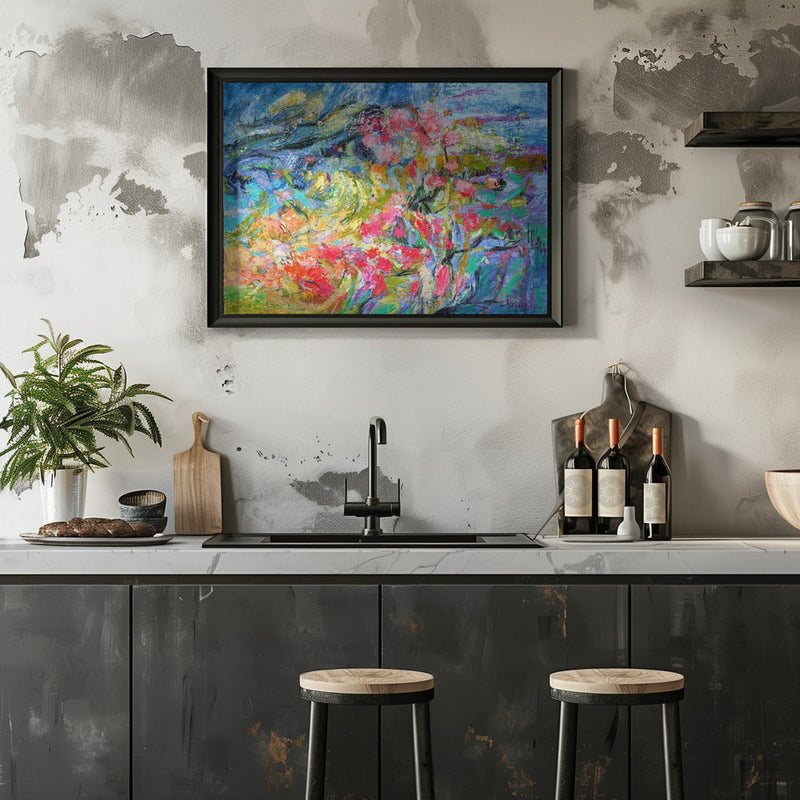 Expressionist Colorful Abstract - Stretched Canvas, Poster or Fine Art Print I Heart Wall Art