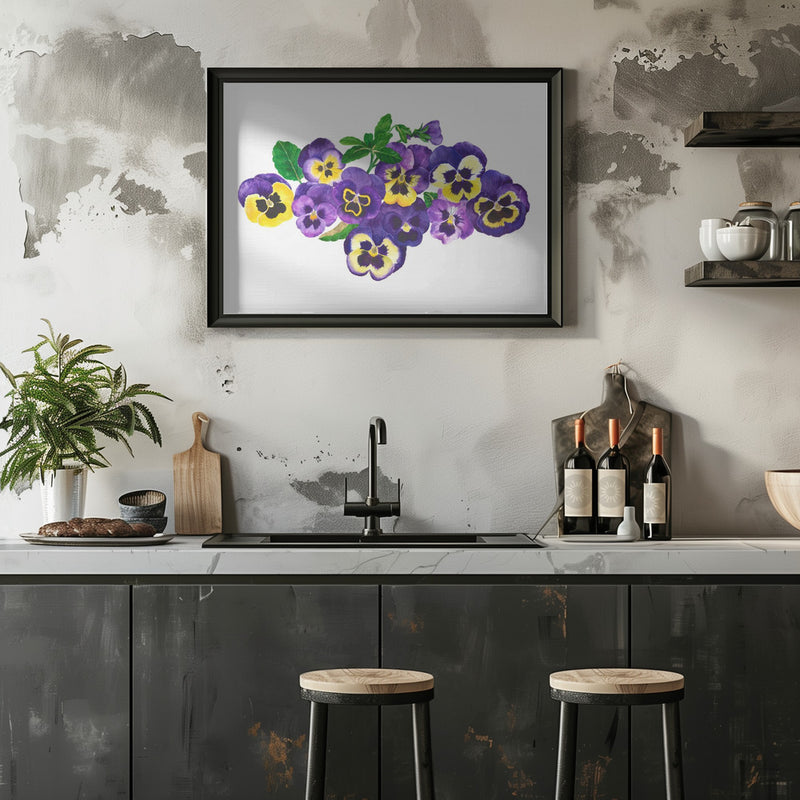 Pansies - Stretched Canvas, Poster or Fine Art Print I Heart Wall Art