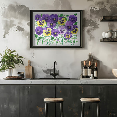 Pansy Field - Stretched Canvas, Poster or Fine Art Print I Heart Wall Art