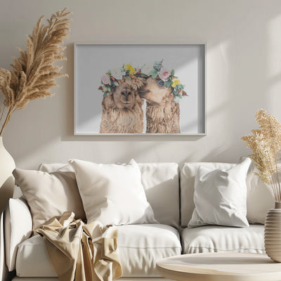 Boho Alpacas - Stretched Canvas, Poster or Fine Art Print I Heart Wall Art