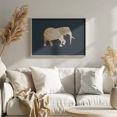 Black gold elephants 2 - Stretched Canvas, Poster or Fine Art Print I Heart Wall Art