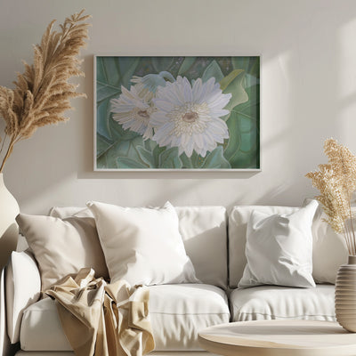 White Gerbera - Stretched Canvas, Poster or Fine Art Print I Heart Wall Art