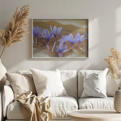 Saffron Flowers - Stretched Canvas, Poster or Fine Art Print I Heart Wall Art