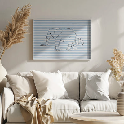 Stripe Elephant - Stretched Canvas, Poster or Fine Art Print I Heart Wall Art