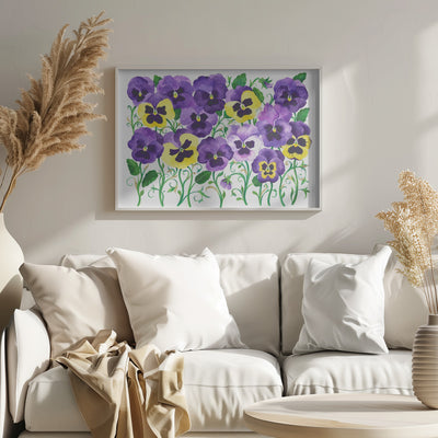 Pansy Field - Stretched Canvas, Poster or Fine Art Print I Heart Wall Art