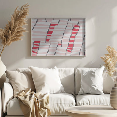 City life always up pearl pink pattern - Stretched Canvas, Poster or Fine Art Print I Heart Wall Art