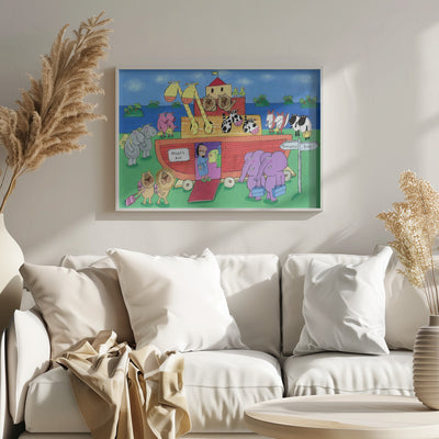 The Animals Enter Two by Two into Noah&#039;s Ark - Stretched Canvas, Poster or Fine Art Print I Heart Wall Art