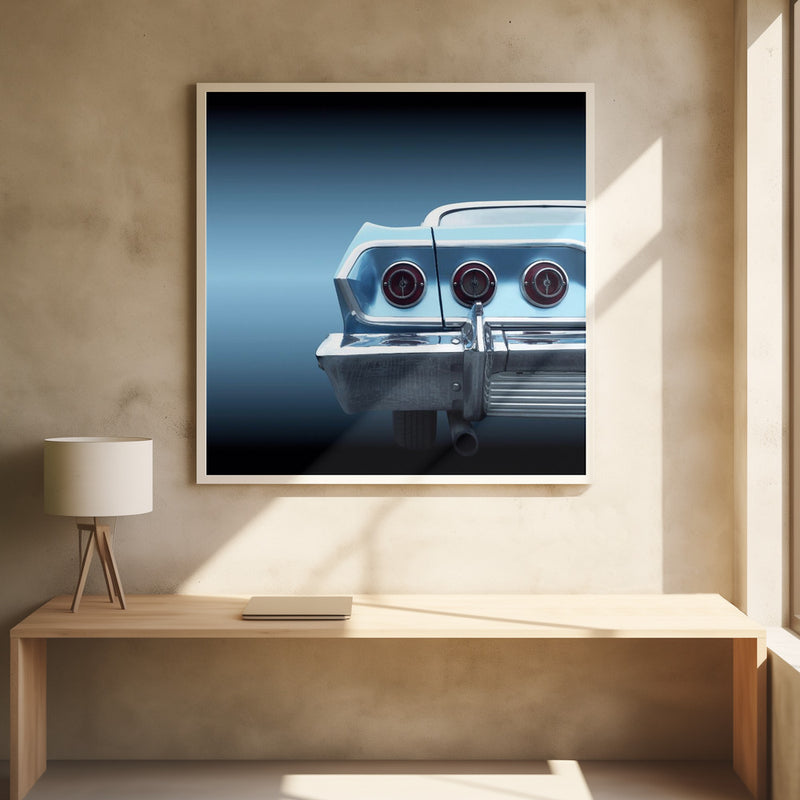 US classic car 1963 impala - Square Stretched Canvas, Poster or Fine Art Print I Heart Wall Art