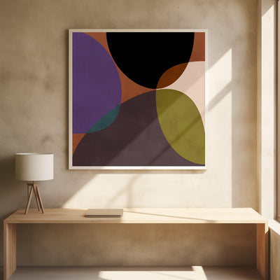 Mid Circles Terracotta Blck2 - Square Stretched Canvas, Poster or Fine Art Print I Heart Wall Art