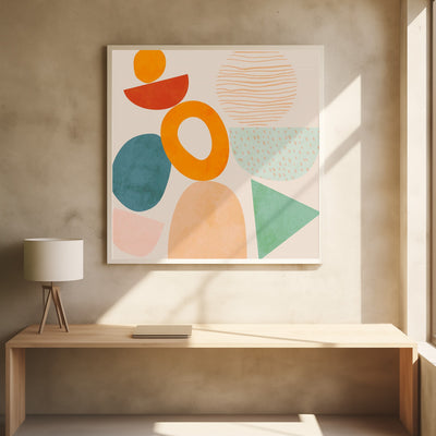 Shapes Play New2 - Square Stretched Canvas, Poster or Fine Art Print I Heart Wall Art