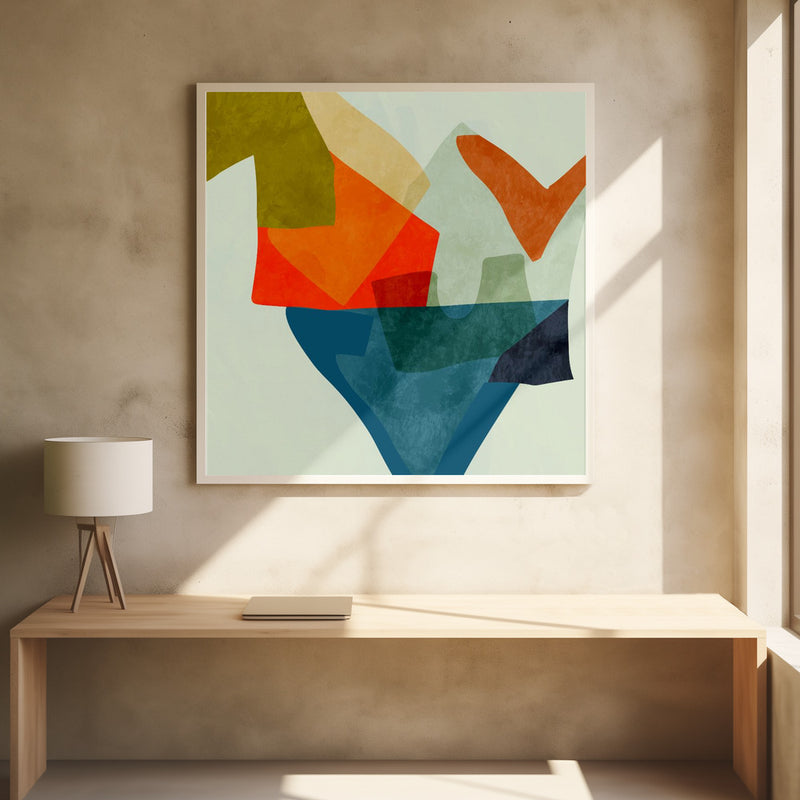 Shapes&lines5 Kopie - Square Stretched Canvas, Poster or Fine Art Print I Heart Wall Art