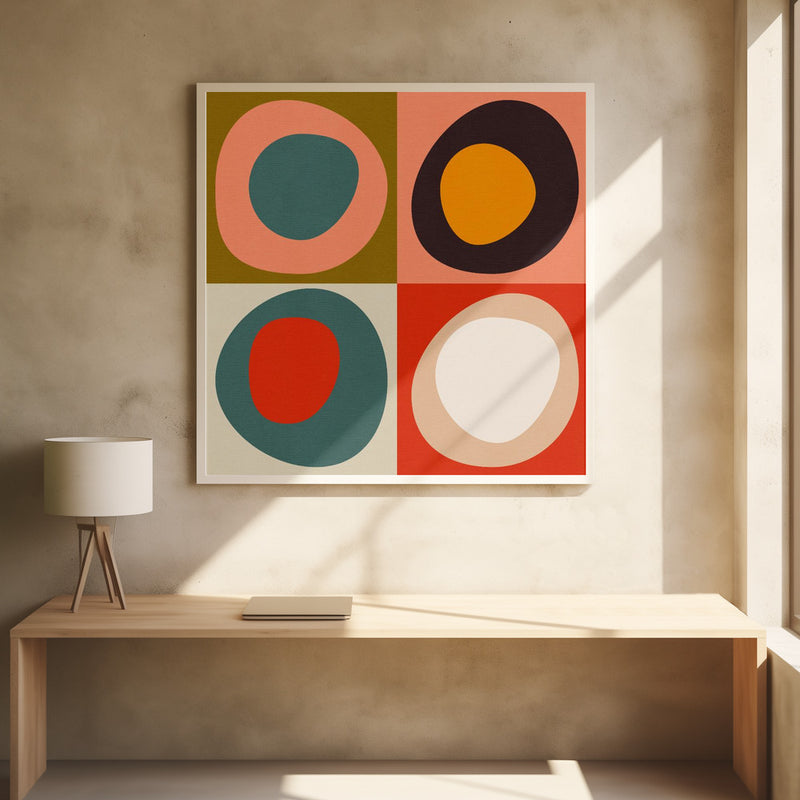 Bauhaus New 3 - Square Stretched Canvas, Poster or Fine Art Print I Heart Wall Art