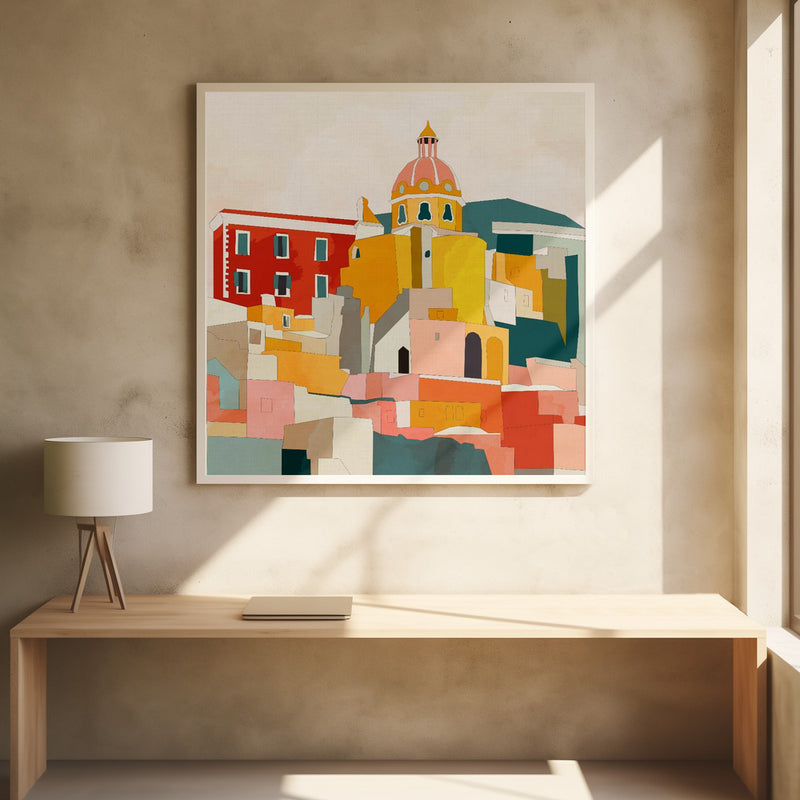 Procida Italy Kopie - Square Stretched Canvas, Poster or Fine Art Print I Heart Wall Art