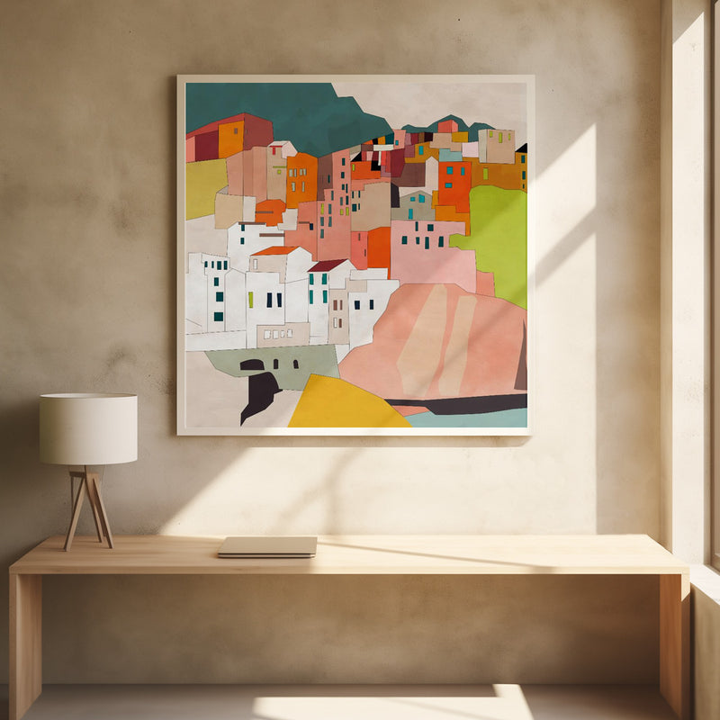 Cinque Terre - Square Stretched Canvas, Poster or Fine Art Print I Heart Wall Art